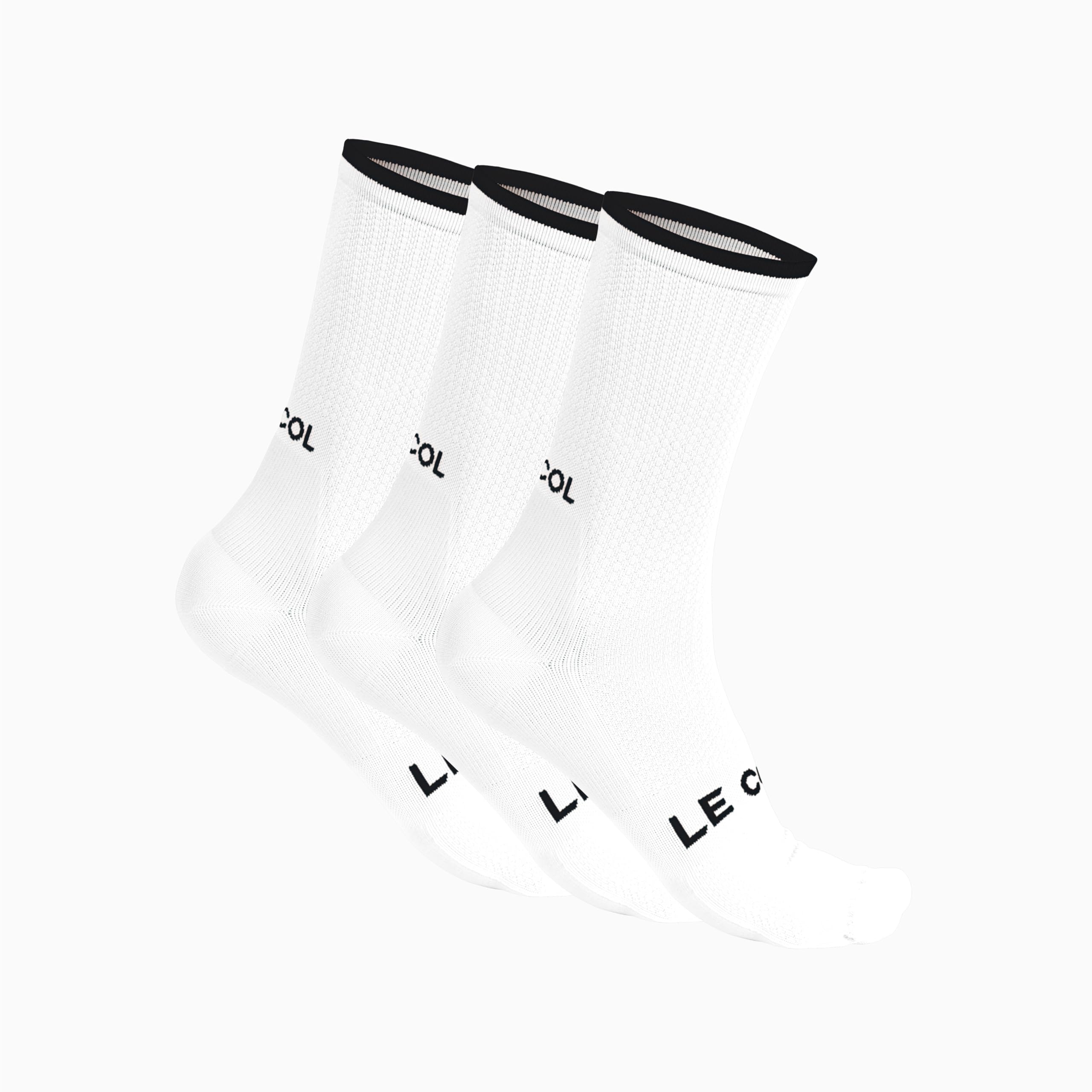 LE COL3 Pack Cycling Socks | Compressive Fit, Reinforced Seams, Sweat-Wicking