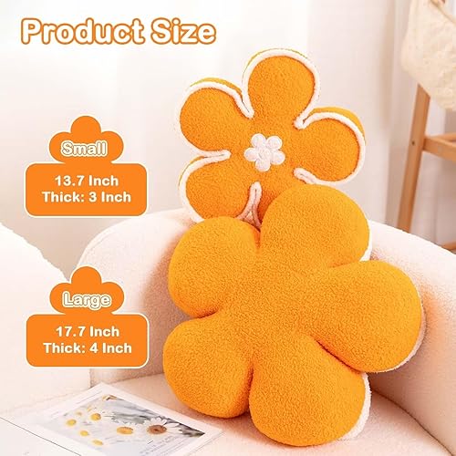 Miniatura 2 de Kcvvcr Almohada de flores, bonita almohada decorativa en forma de flor, cojín de felpa de felpa suave para decoración de habitación, cama, sofá,