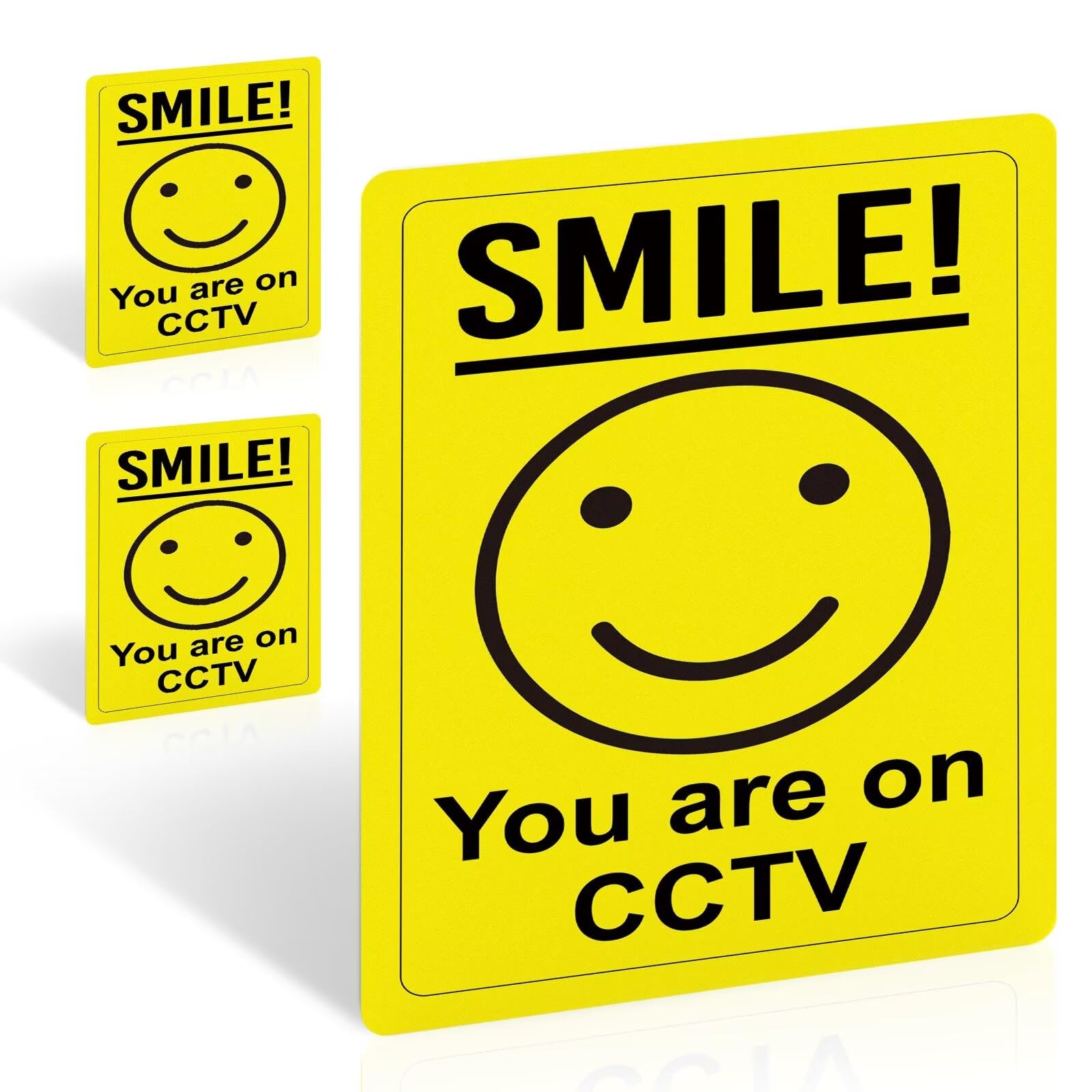 2 Pack 'Smile You're On Camera' Stickers – CCTV Security Warning Decals, Waterproof