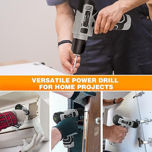 Miniatura 8 de Upgradd - Juego de herramientas de 180 piezas, caja de herramientas con taladro inalámbrico de 8 V, juego de taladro de mano para hombres y mujeres,