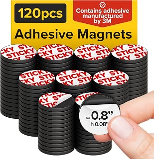 X-betMAGNET Peel & Stick Adhesive Magnets: 120 Flexible Magnetic Dots for Fridge, Whiteboard, Crafts & Classroom