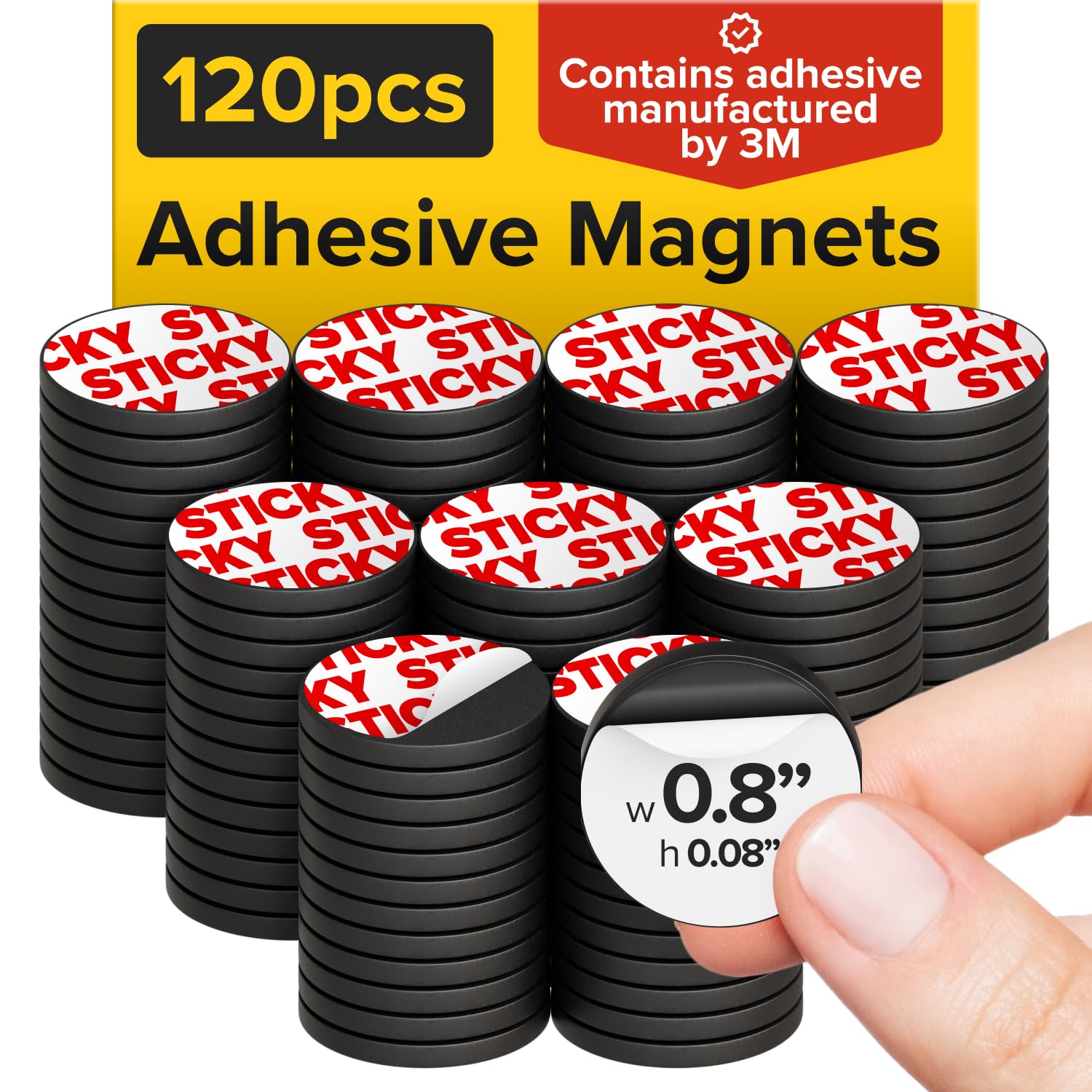 X-betMAGNET Peel & Stick Adhesive Magnets: 120 Flexible Magnetic Dots for Fridge, Whiteboard, Crafts & Classroom