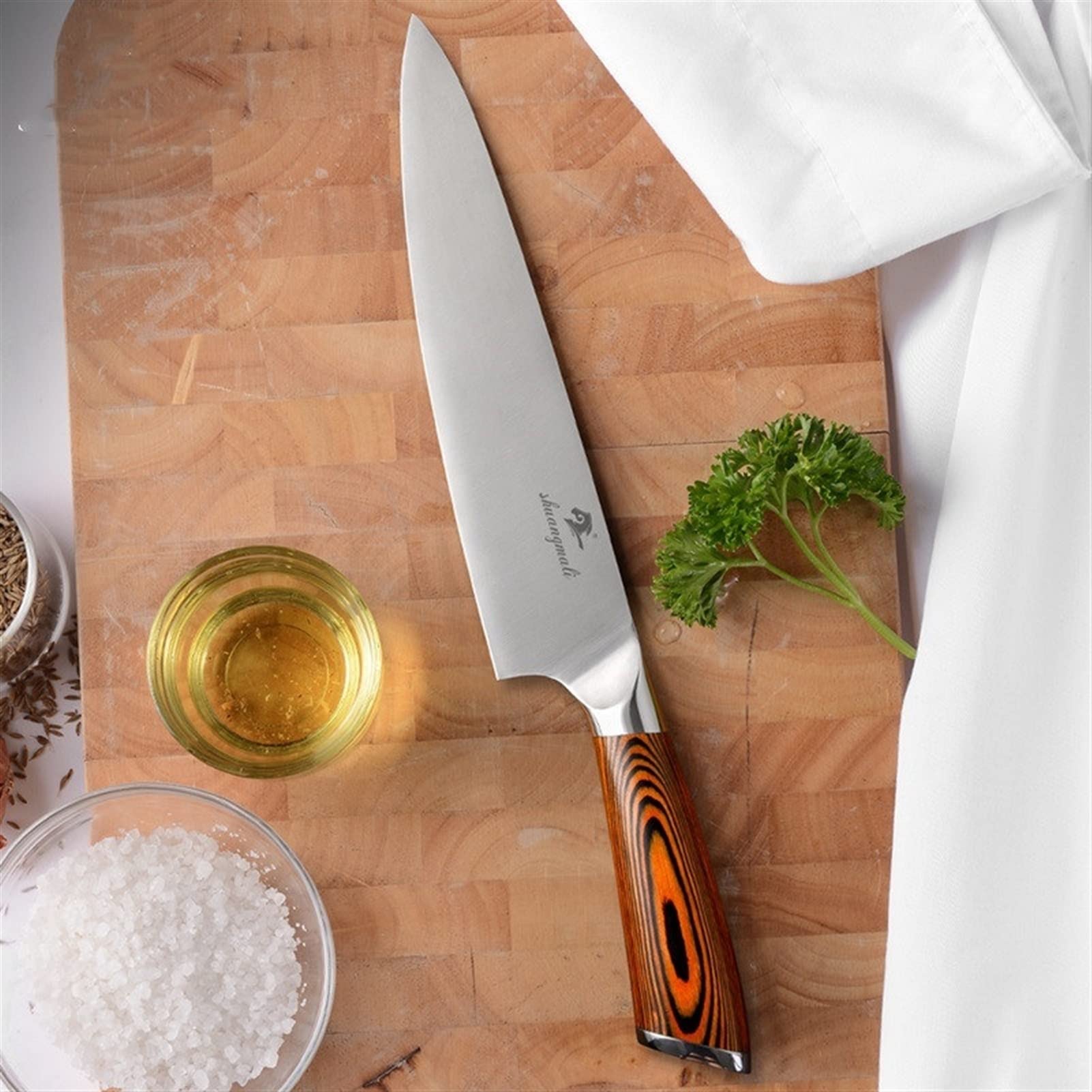 8 "Küchenchef Messer 5cr10 Edelstahl Schneidmesser Holz Griff Utility Kochen Kochkleber Fleischfilet Chefmesser Küchenmesser (Color : HP-HP-C1033, Kitchen Knife Size : 8 inch)