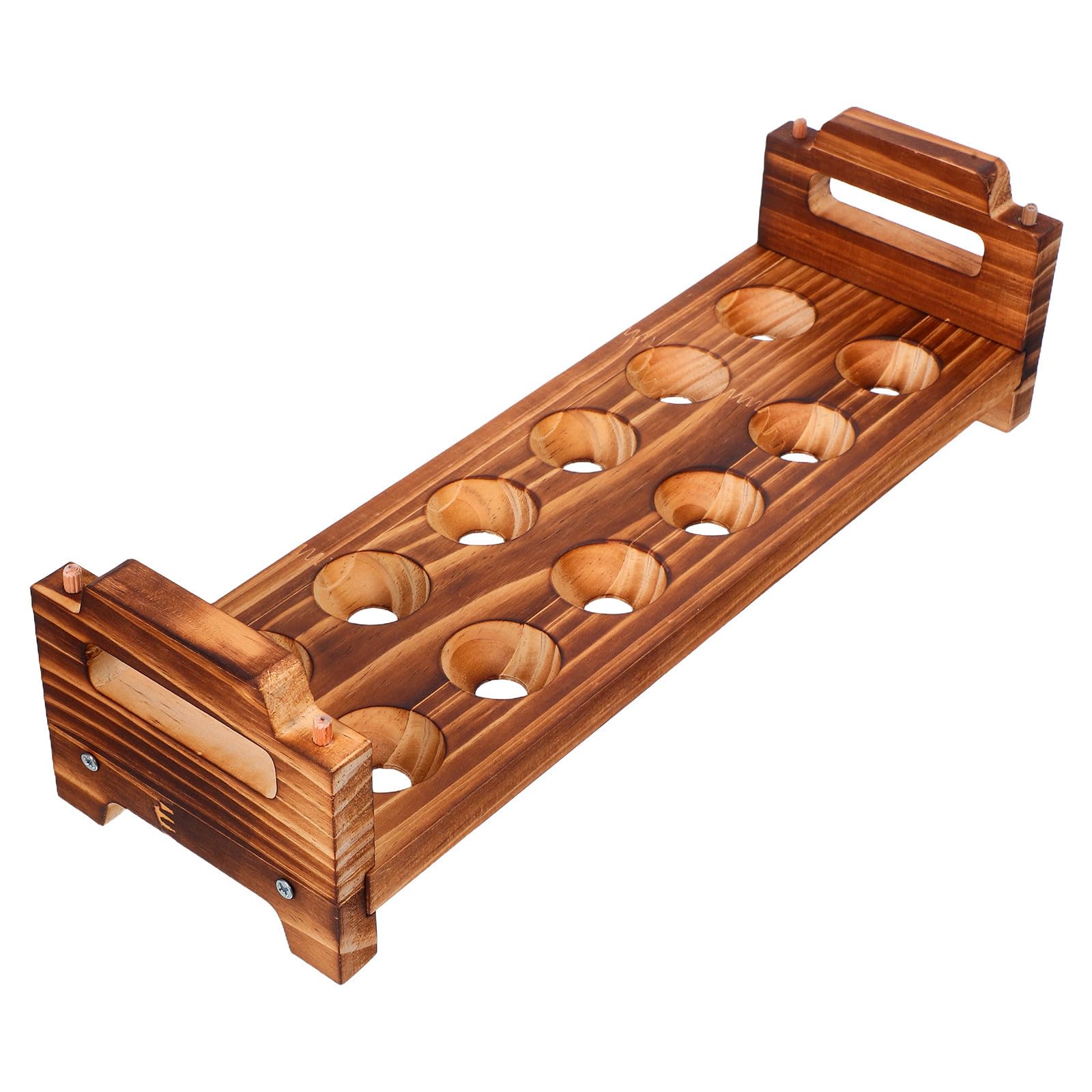 Estante de madera para huevos de 12 ranuras, organizador de cocina apilable rústico