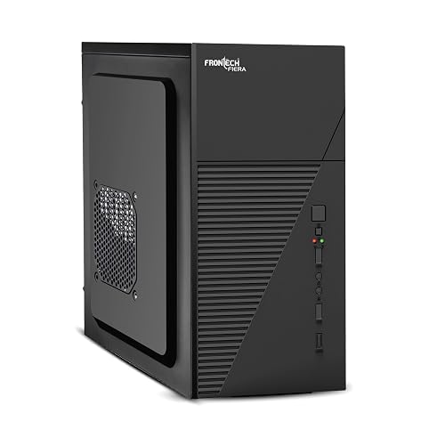FRONTECH Fiera Silver Computer Cabinet | Home & Office Use | Silver Range | Efficient Airflow Design | Front USB & Audio Ports | Top-Mounted SMPS | ATX/Micro-ATX Motherboard Support (FT-4280)