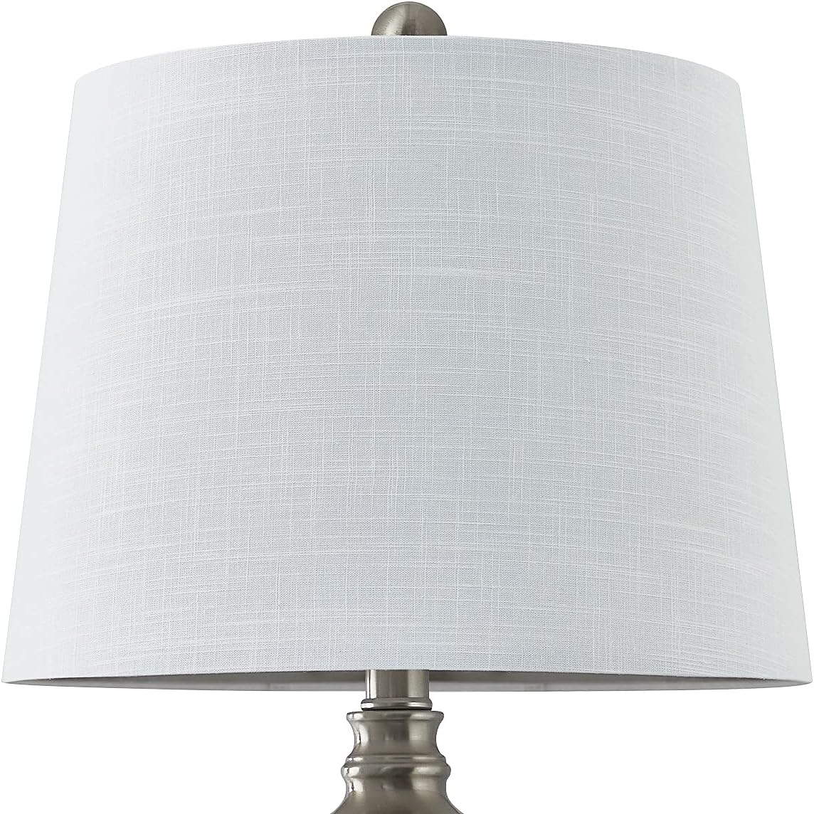 Oneach Modern USB Table Lamp Set of 2 for Living Room Bedroom Brush Steel 25" Bedside Nightstand Lamps with White Drum Shade