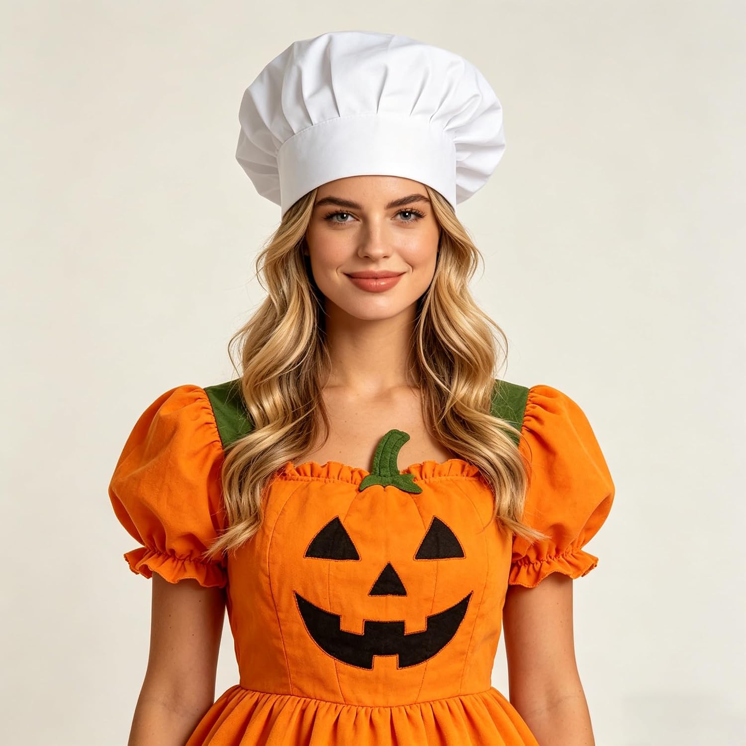 White Chef Hat for Men Women Adult Adjustable Elastic Cooking Baker Cap for Kitchen Halloween Christmas