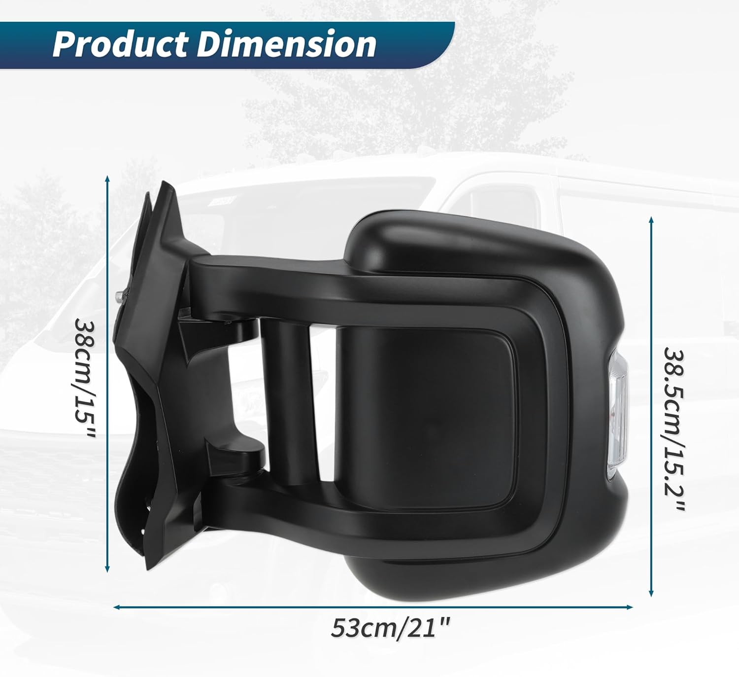 Motoforti 8+2Pins Left Driver Side Mirror Replacement for Ram Promaster 1500 2500 3500 14-23 Power Door Mirror Assembly Heated W/Turn Signal Extented Long Arm Replace#5VE95JXWAD