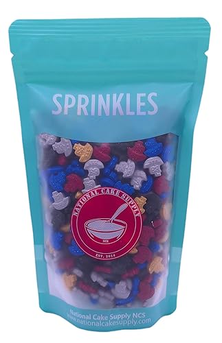 Miniatura 3 de NCS Gránulos comestibles de caramelo rojo, amarillo, azul, plateado y negro, 8 onzas, ideal para cupcakes, galletas, pasteles, pasteles, pasteles,