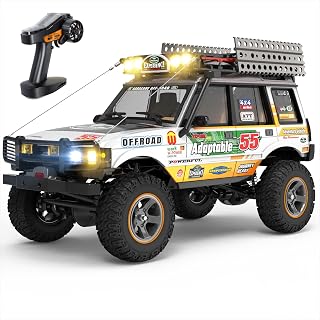 DEERC ラジコンカー オフロード クローラー 4WD 1/18 フルプロポ LED4モード 40分走行 2.4GHz 国内認証済 オレンジ