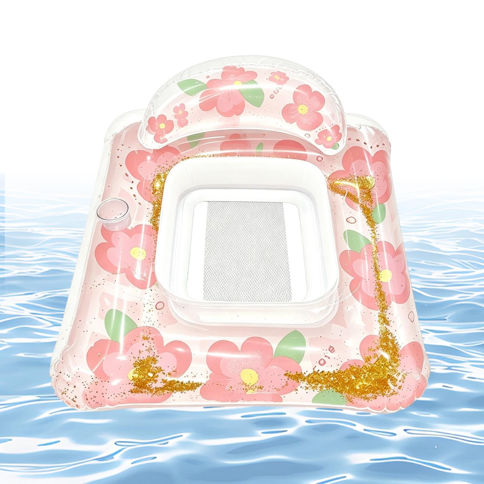 Matelas flottant pour piscine transat gonflable avec porte-gobelet