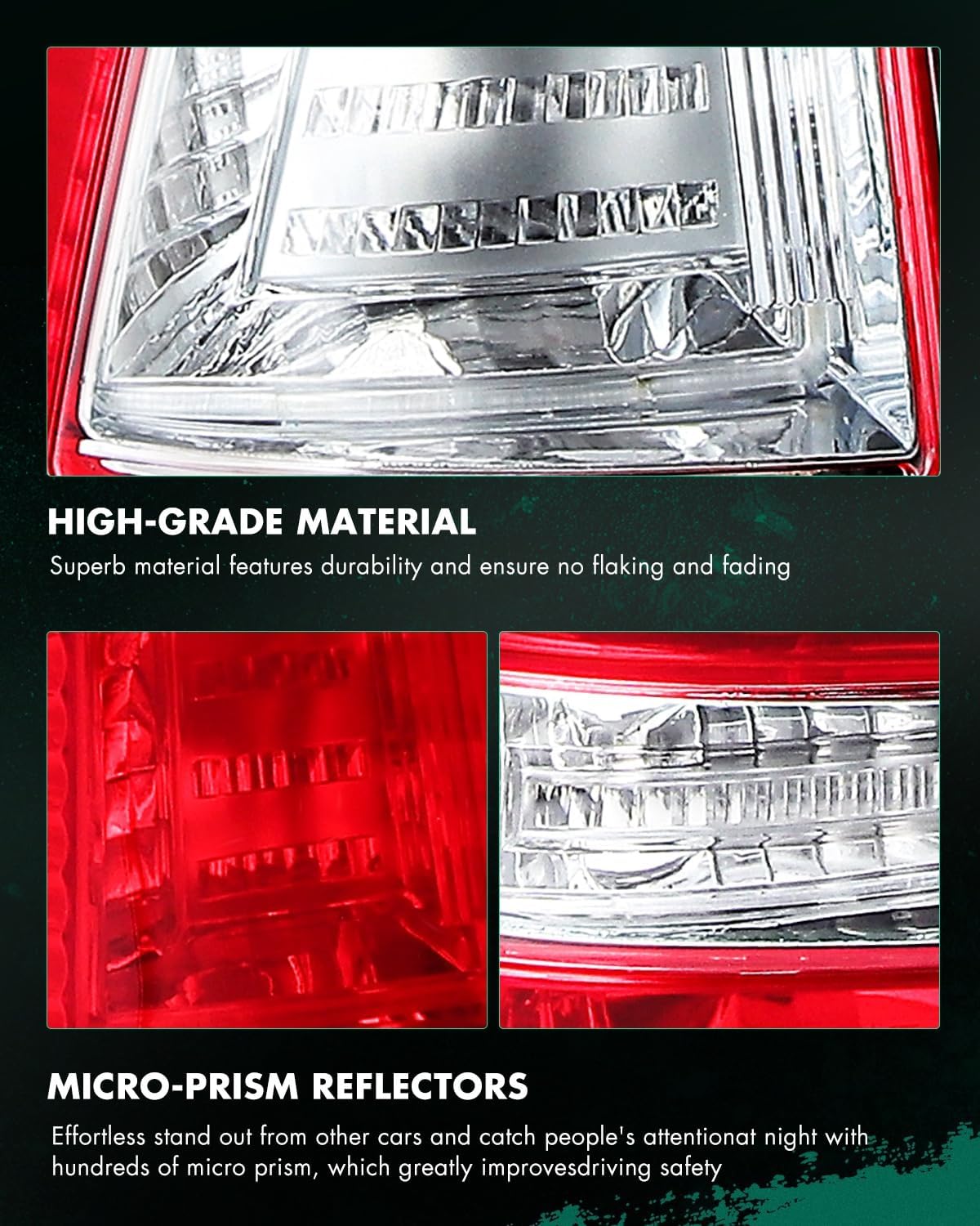 SCITOO Pair Taillight Assembly Fit 2007-2011 for Honda CR-V EX 4-Door Headlights Clear Red Lens Black Housing, 33501SWAA02/HO2801173 (Bulbs Not Included)