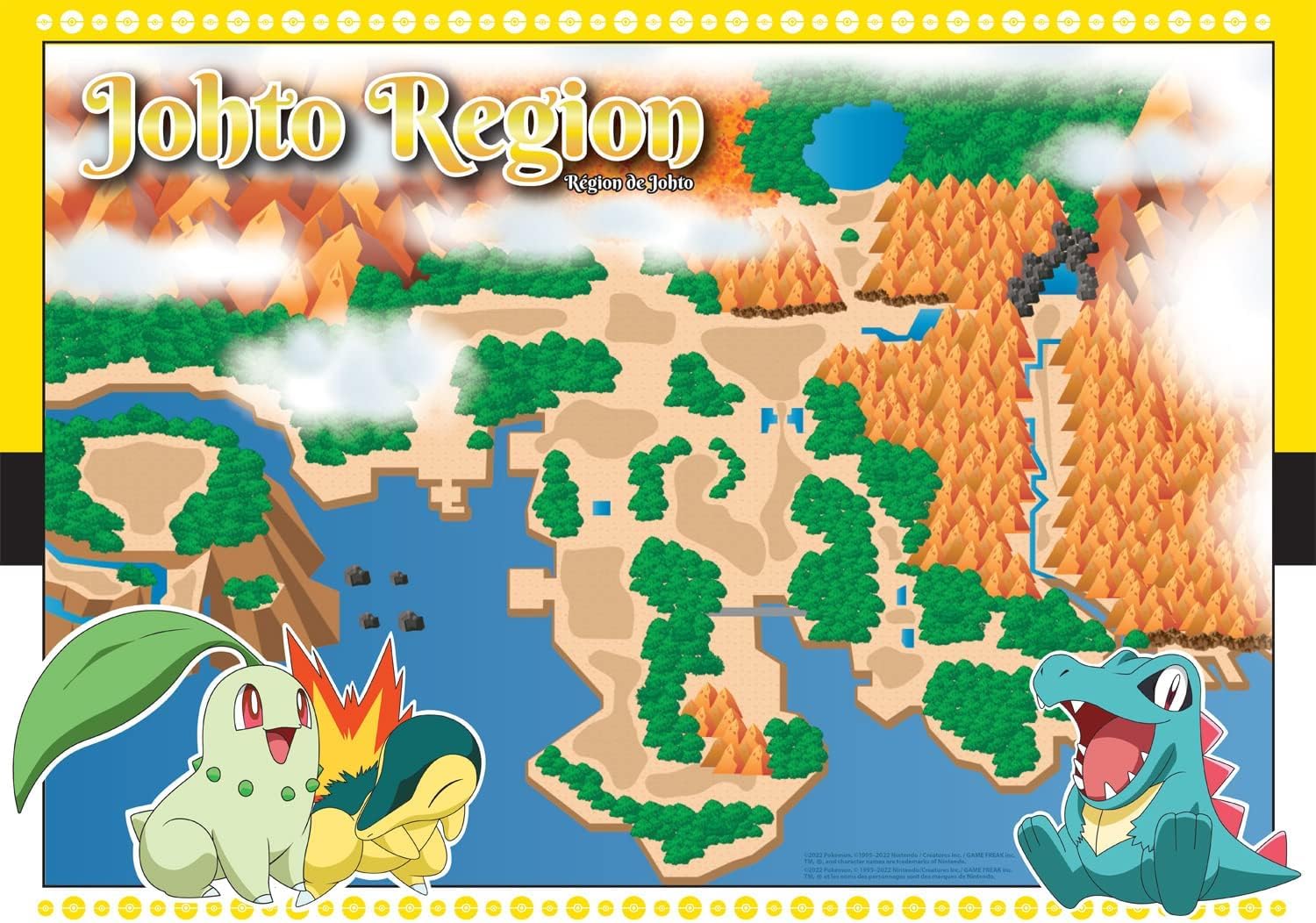 Buffalo Games - Pokemon- Johto Region - 500 Piece Jigsaw Puzzle for Adults -Challenging Puzzle Perfect for Game Nights - Finished Size is 21.25 x 15.00