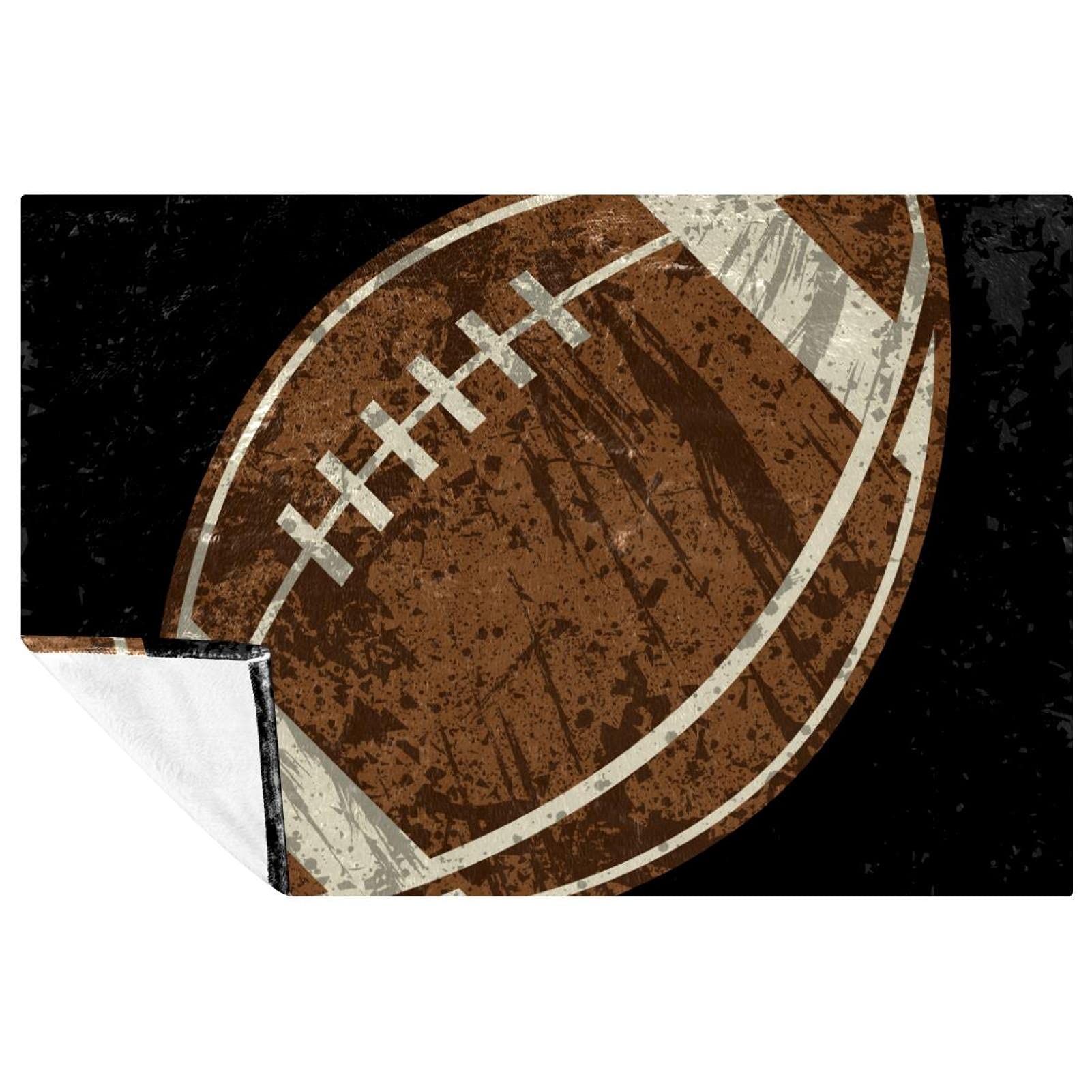 Couverture football vintage 150x100 cm douce en flanelle pour lit et canapé