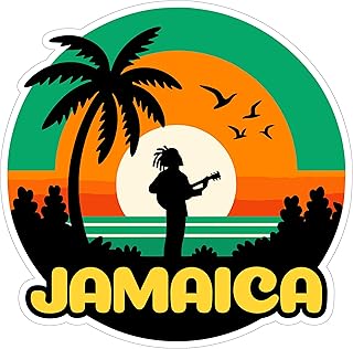 Jamaica Sticker 4 Inch City Travel Souvenir Destination - Waterproof Vinyl Decal for Laptop Water Bottle Car Tumbler - Durable Aesthetic Long-Lasting Stickers for Adults ID44990
