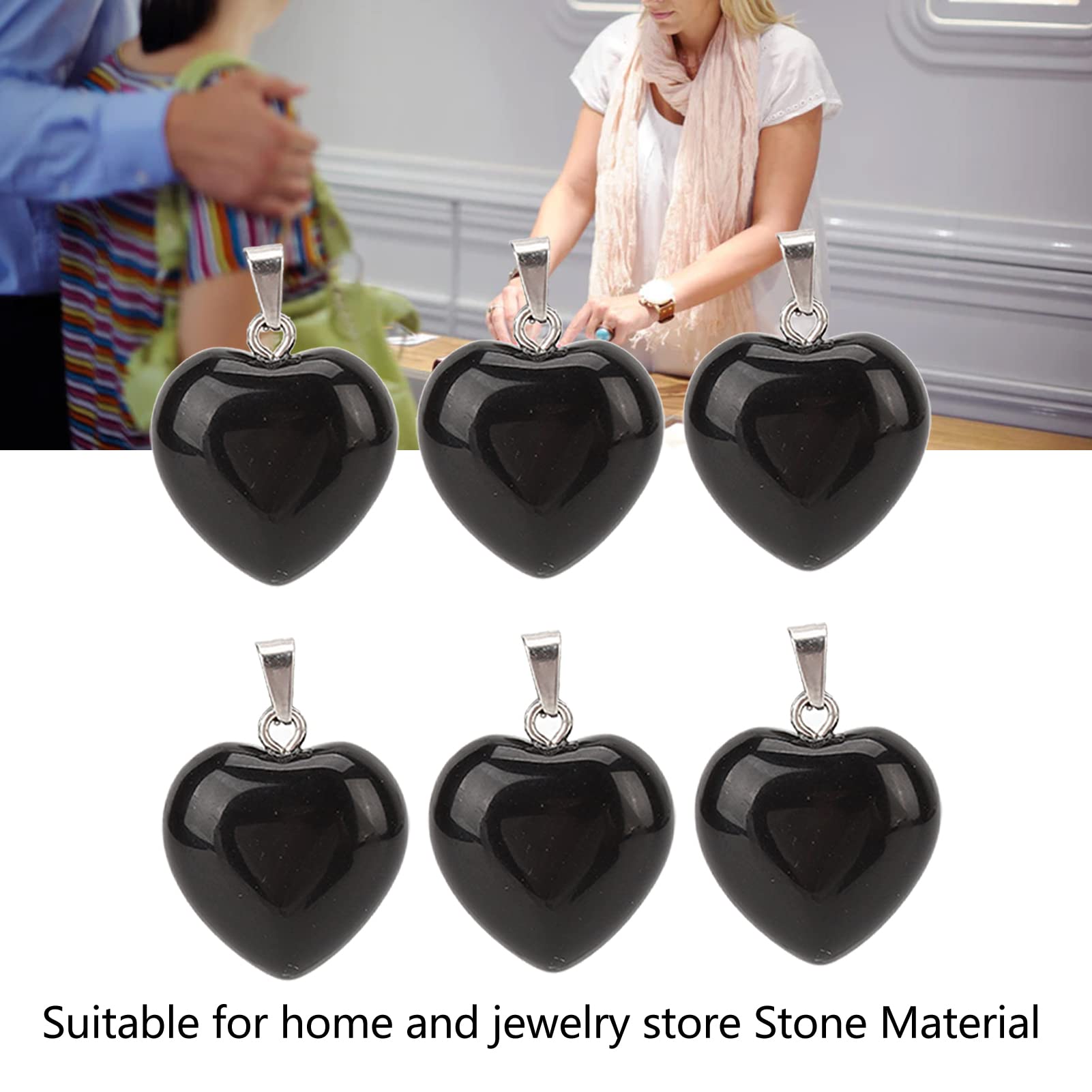 Cyrank 10PCS Black Stone Charms - Image 3