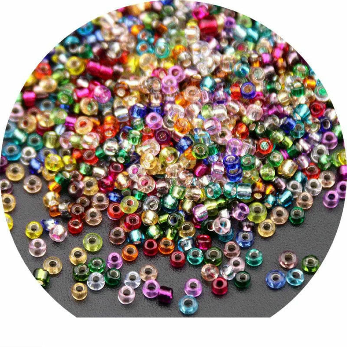 Perlas de arroz de vidrio rellenas de plata de 1,5 mm, 2 mm, 3,0 mm y 4,0 mm, hechas a mano para joyería y ropa, venta al por mayor - 25 Big Red - 4,0 mm 450 g