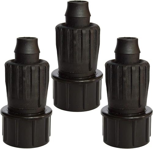 3-Pack 1/2 Inch Drip Irrigation Tubing to Faucet/Garden Hose Adapter - Reusable Connector Fittings for Most Rain Bird, Orbit, Dig, Toro 1/2 or 5/8 Tubing x 3/4" FHT