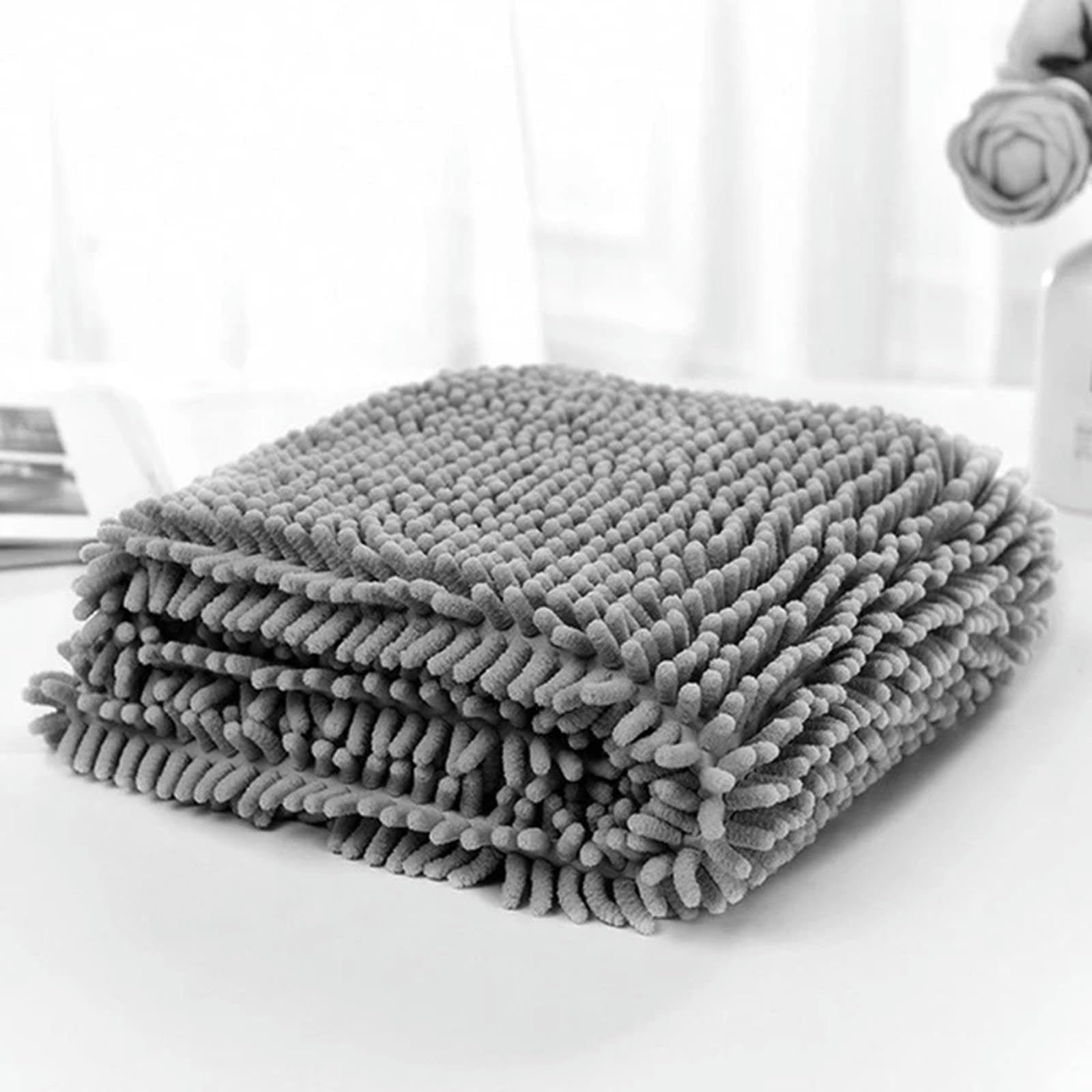 Serviette Shammy pour Chien, Serviette en Microfibre Super absorbante pour Chien, Serviette de Bain à séchage Rapide avec Poches pour Les Mains pour sécher Les Chiens