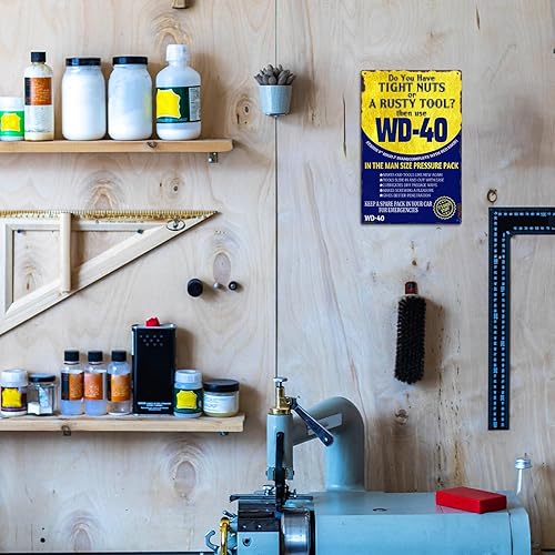 Miniatura 2 de Kercan Cartel de metal retro divertido para pared, letrero de metal retro impermeable y antioxidante, decoración de cueva de hombre, decoración para