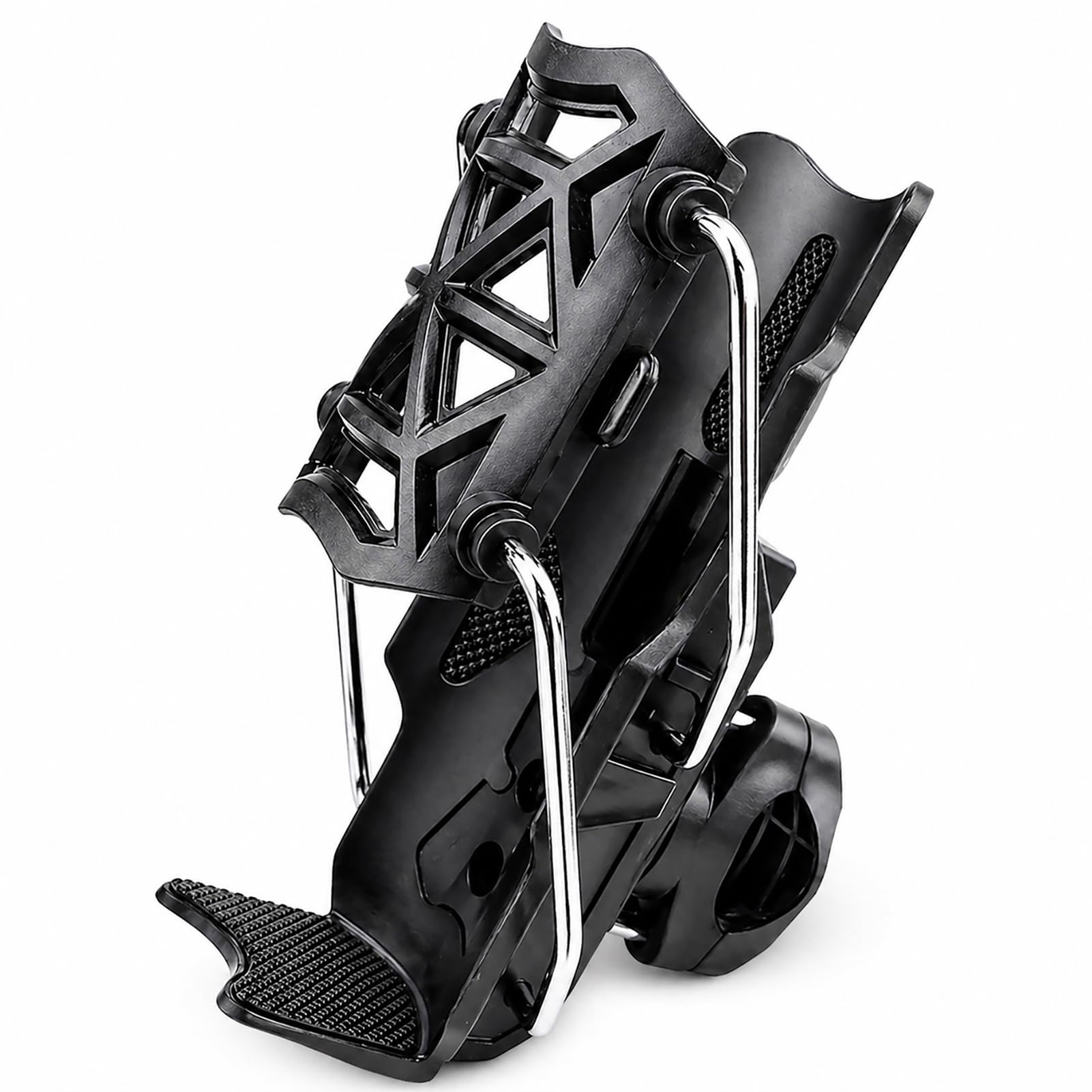 Bike Bottle Cage, Bike Water Bottle Holder with Auto Locking Adjustable Clamp for Road Bike, MTB, E-Bike (Black)