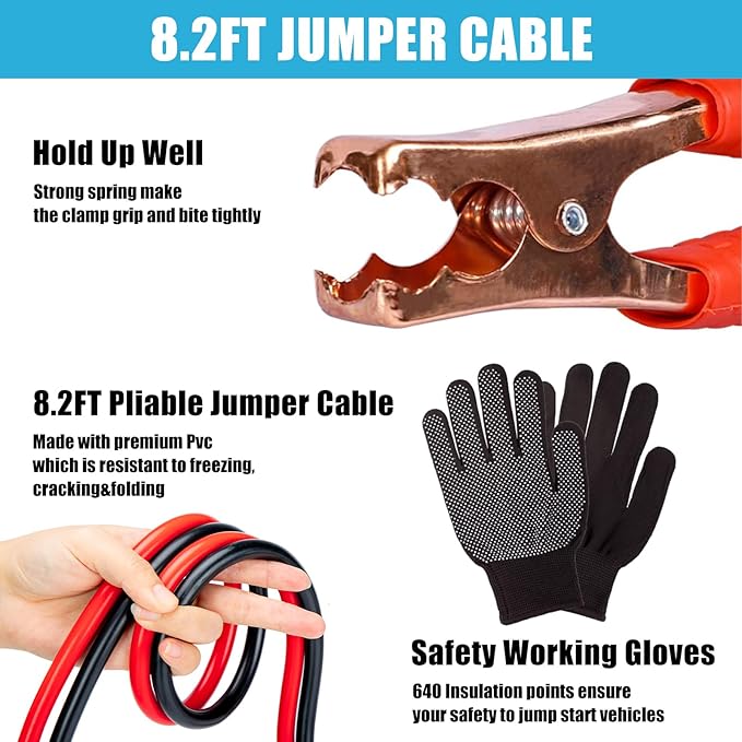Kit de Emergencia para Carro Portátil, 14 Piezas, Negro miniatura 4