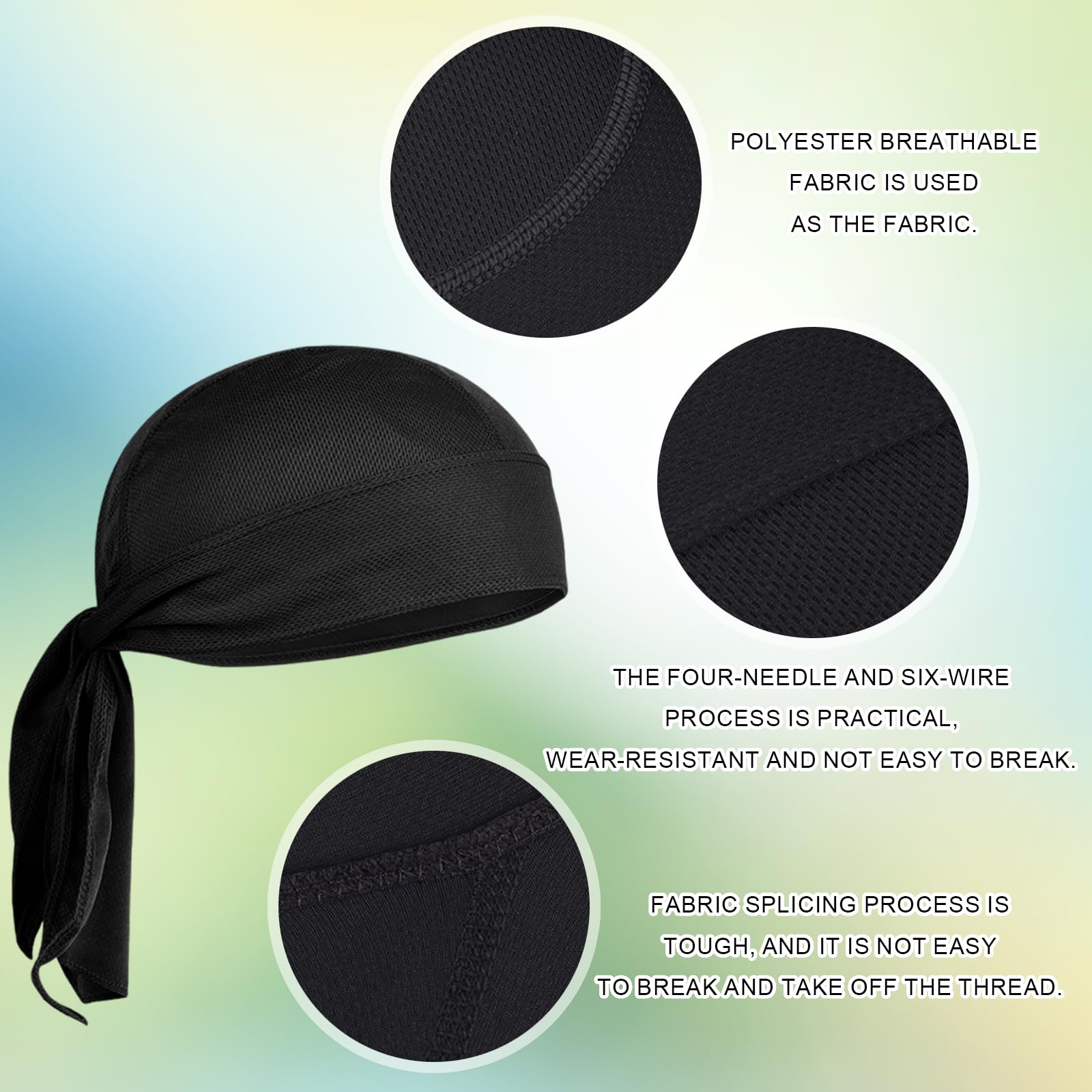 FUIPVGI Bandana para Hombre, 3 Unidades, Gorro de Calavera Transpirable de Secado Rápido, Protección UV para Ciclismo y Deportes, Estilo Pirata