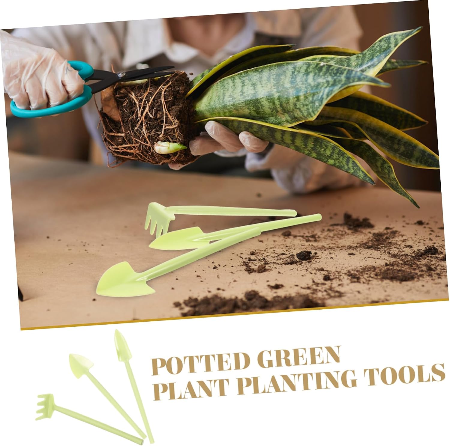 POPETPOP 4sets Mini Gardening Tools for Mother's Day Gardening Gifts Compact Hand Rake Shovel for Transplanting image 4