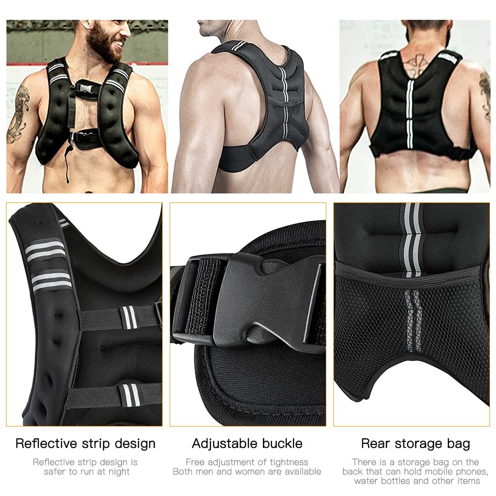 Gilet lesté 10 kg gilet lesté pour homme et femme pour la course à pied, l'entraînement, le jogging, la marche, la gym et la musculation,Gilet d'entraînement-Gilets (10kg)