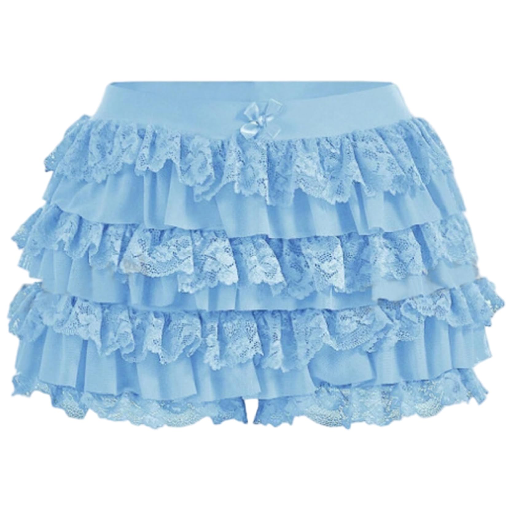 Mini falda de encaje Y2K para mujer con forro de pantalón corto 7