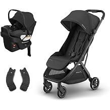 UPPAbaby Minu V3 Stroller + Aria V2 Infant Car Seat Travel System Combo Adapter, Foot Cover, Bug and Rain Shields, Car Seat Base, and Infant Insert Included Greyson Charcoal Melange