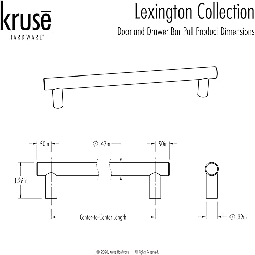 Miniatura 6 de 30987 Lexington - Paquete de 10 tiradores de barra para puerta y cajón, 4 pulgadas de centro a centro, titanio dorado cepillado