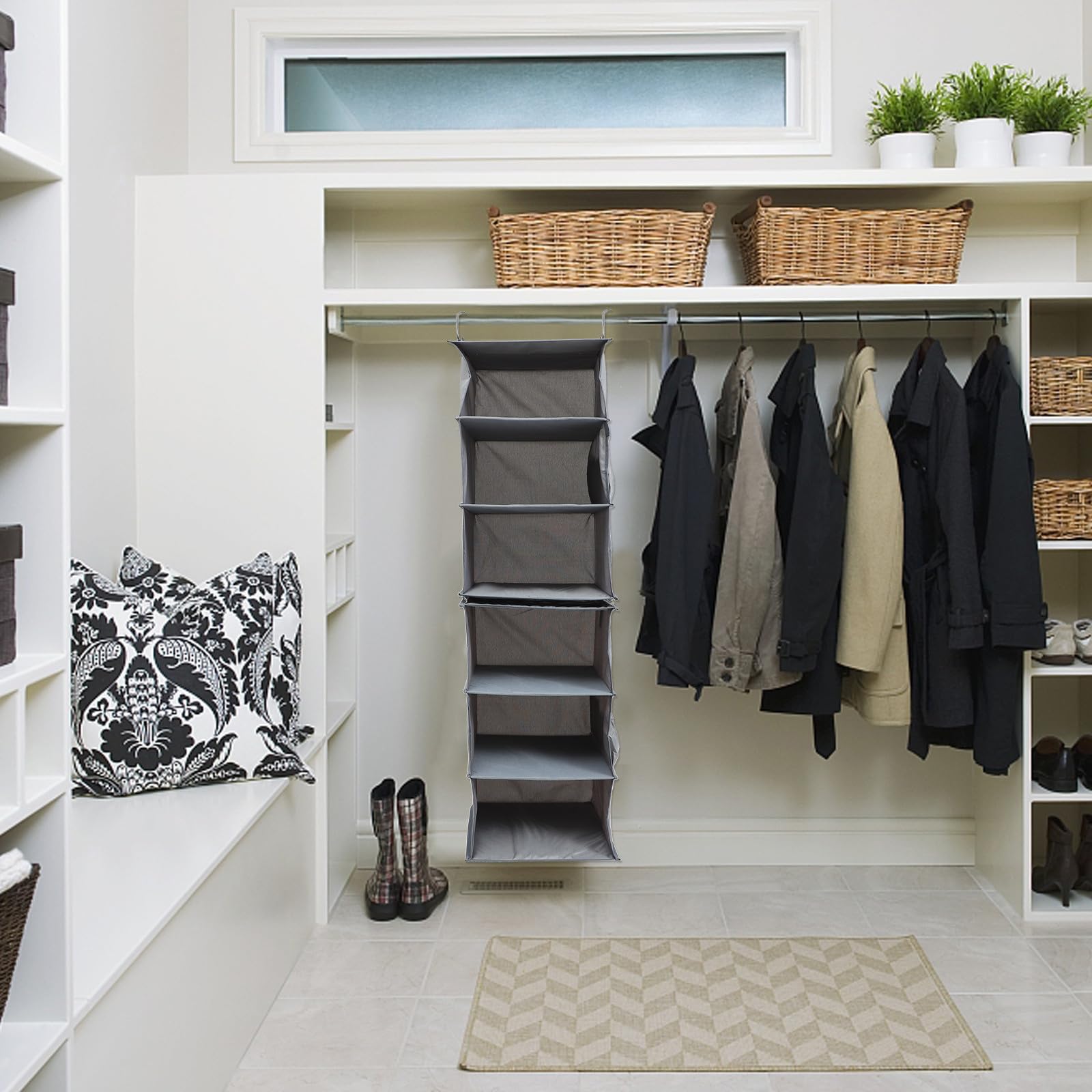 Multilayer Hängeregal aus Oxford Gewebe Abnehmbarer Kleiderschrank Organizer für Kleidung Aufbewahrung Verschleißfest für Schlafzimmer und Schrankorganisation