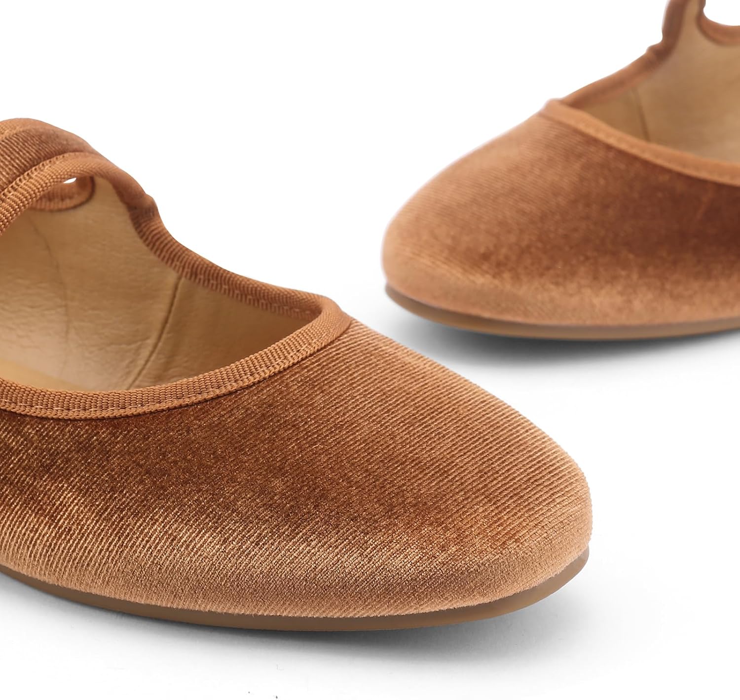 Womens Velvet Mary Jane Ballet Flats Adjustable Buckle Comfortable Square Toe Dress Shoes for Women - Image 7