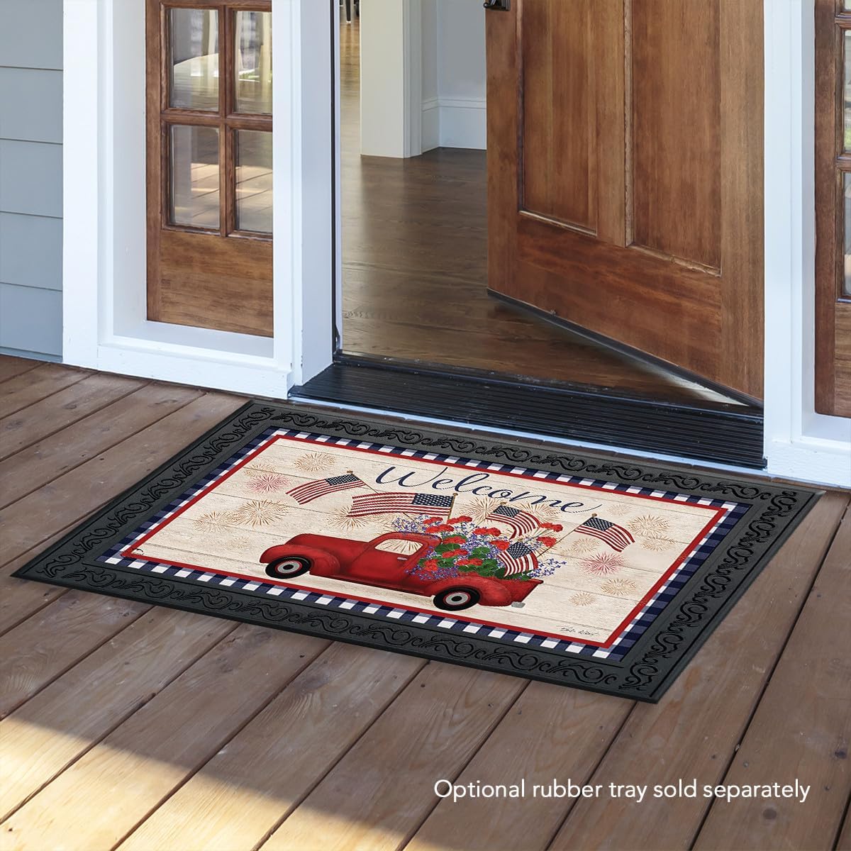 Briarwood Lane Stars and Stripes Truck Patriotic Doormat