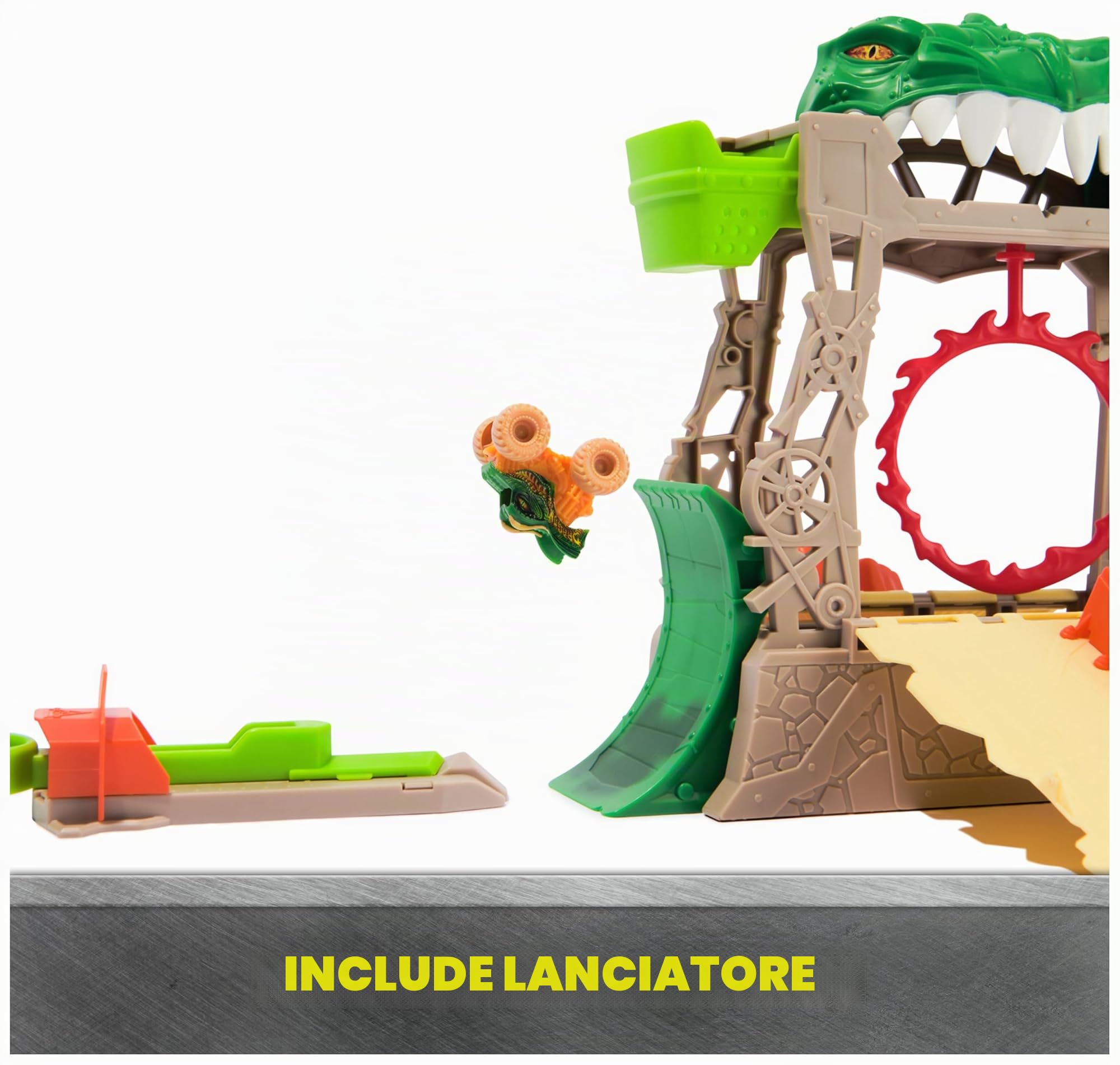 Monster Jam, set di gioco Dragon Dungeon of Doom, Mini Jams, Monster Truck Die-Cast Dragon in scala 1:87, giocattoli per bambini dai 3-4-5-6 anni in su