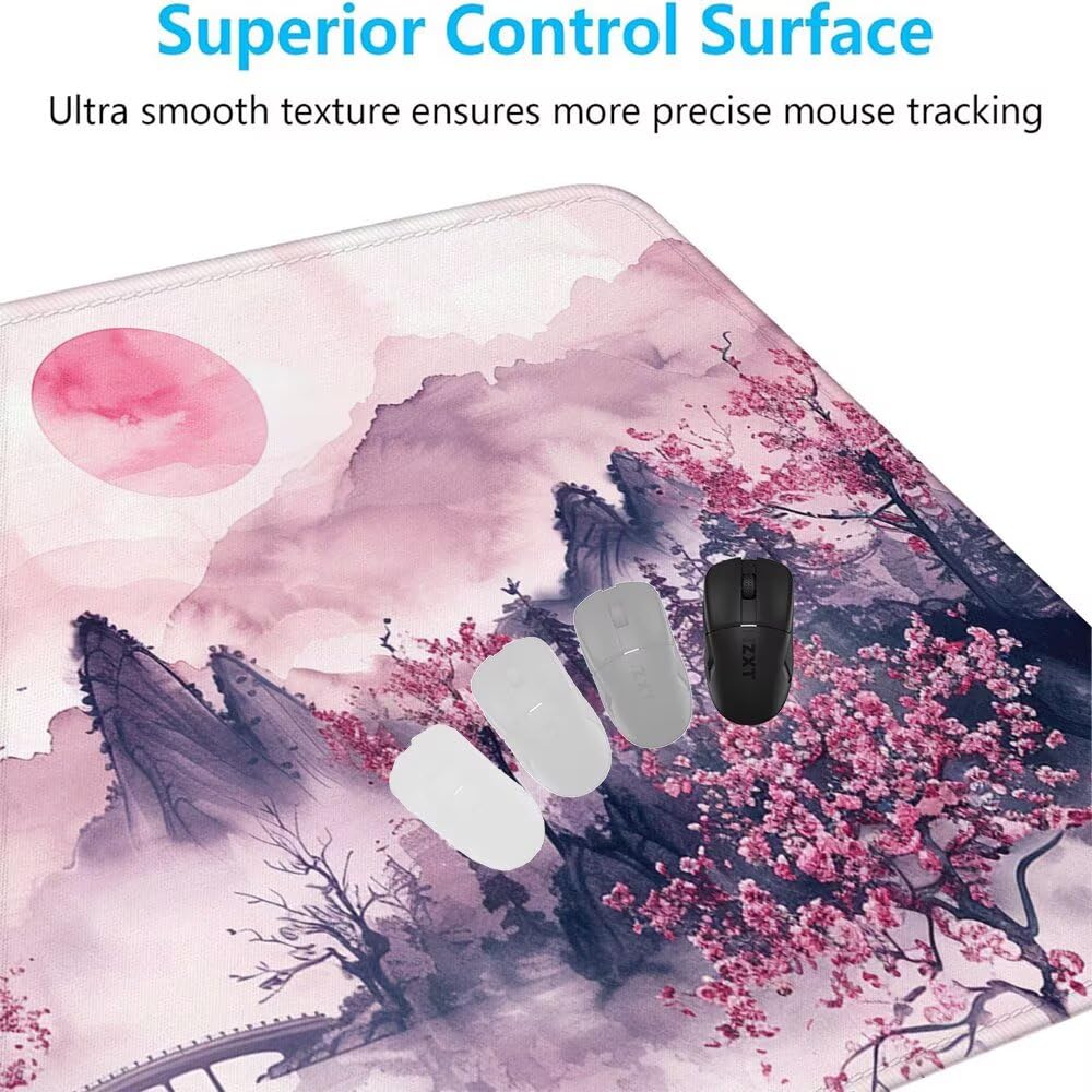 Giappone Tappetino Mouse XXL 1000x500x3mm, Gaming Tappetino Mouse Paesaggio Mousepad con Base in Impermeabile Gomma Antiscivolo per Tastiera, PC, Computer Ufficio Idea Regalo per Festa del Papà X-852