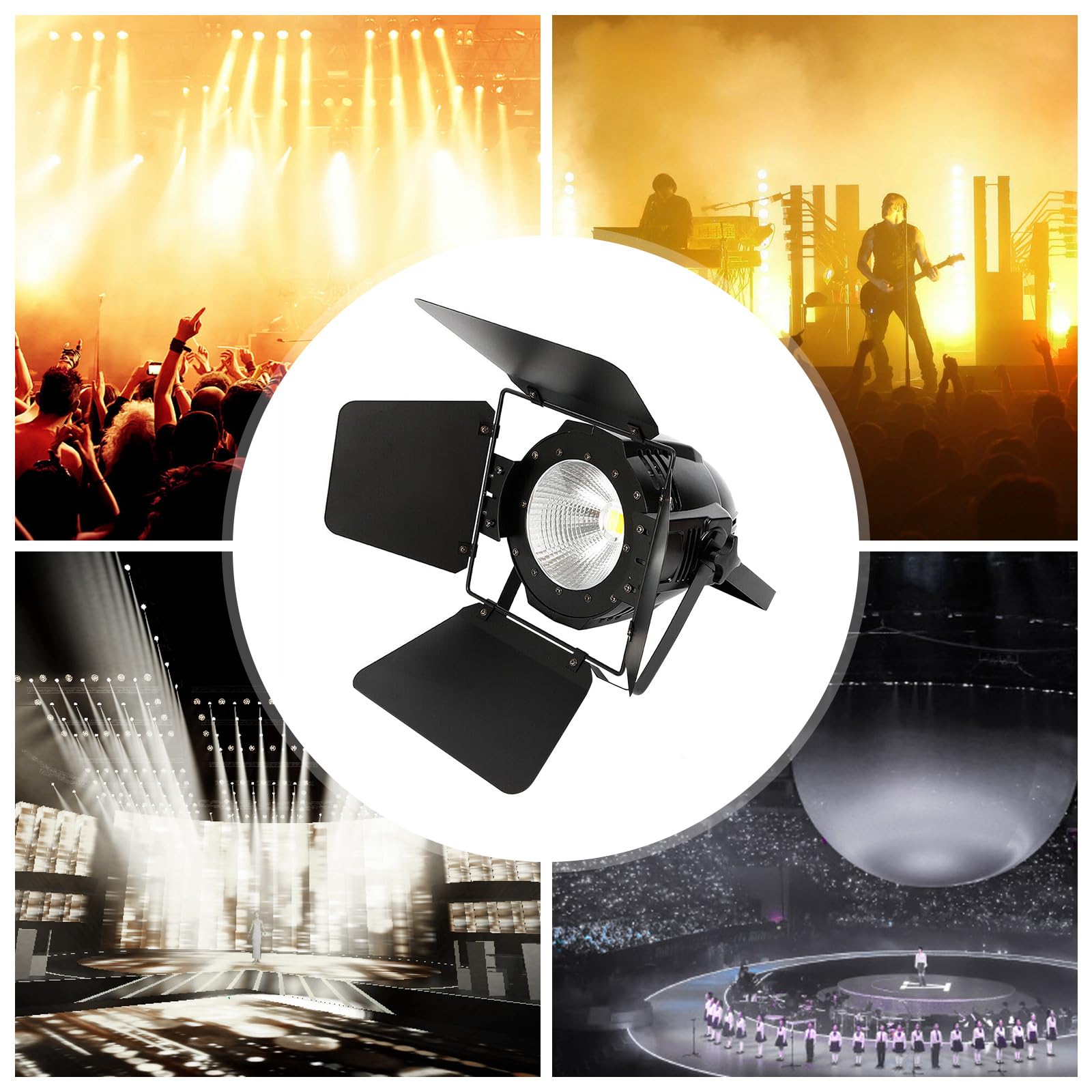LED Par Light, 200W DJ Bühnenlicht mit Abschirmklappen, DMX Bühnenlicht Kaltweiß/Warmweiß Stroboskop Bühnenlicht für Party Konzert Kirche Hochzeit Theater