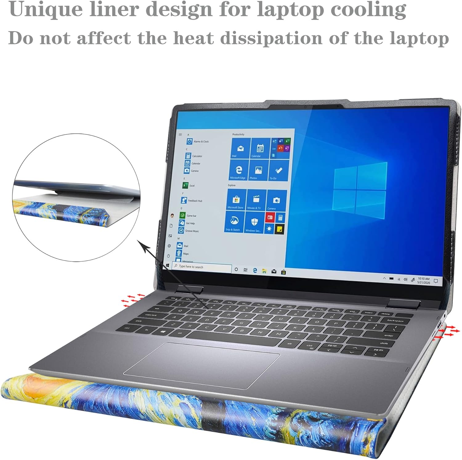 Alapmk Protective Case for Dell Latitude 5450 5440 5430/Vostro 5415 5410,Case for Dell Inspiron 14 5410 5415 5418 & 14 2-in-1 5410 7415,Case for HP Pavilion x360 14 14-ekXXXX 14" Laptop,Starry Night - Image 4