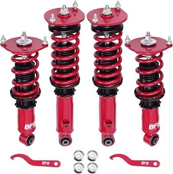 BFO Coilovers for Mazda MX-5 NA NB 1989-2005, for Mazda Miata MX-5 1989-2005, Height Adjustable Coilovers Suspension Kit, Preset Damping Shock Absorber Struts, Lowering Kit Red