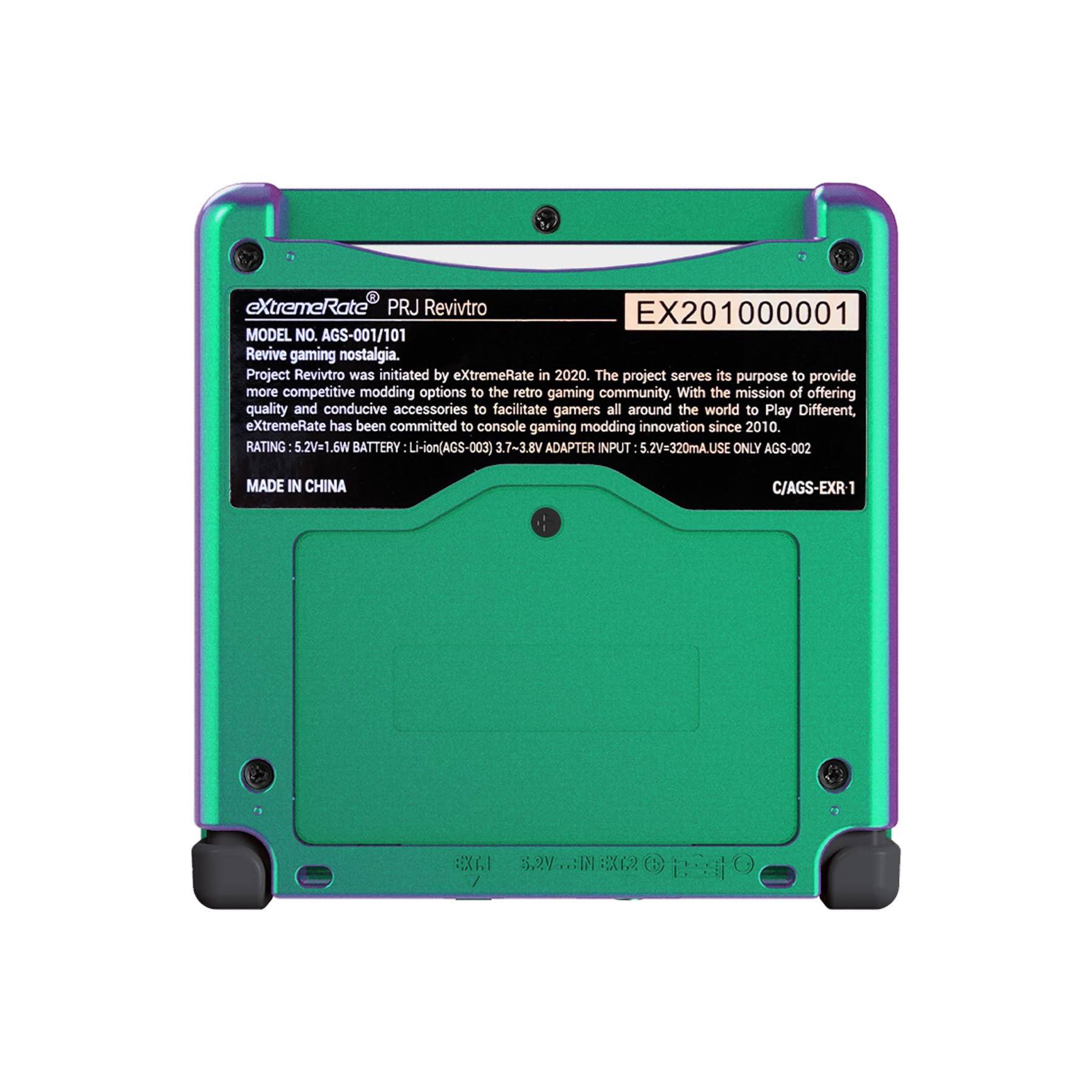 eXtremeRate Cover Scocca Ricambio per Gameboy Advance SP,Custodia Tasti Pulsanti Kit per GBA SP Console-Compatibile con IPS&Standard LCD(Non Include Console&IPS Schermo)-Camaleonte Verde Viola