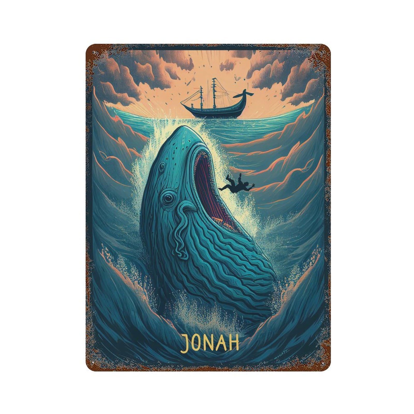 Prophet Jonah Retro Metal Sign 15.7"x11.8", Ideal for Shed, Workshop And Garage Wall Decor
