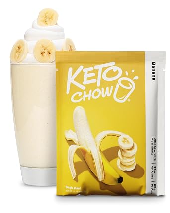 Keto Chow Banana Meal Replacement Shake Powder, 1 Meal
