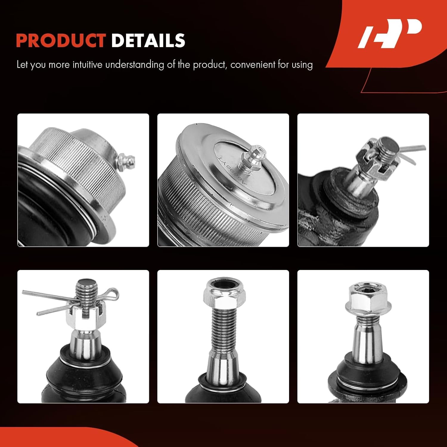 A-Premium Set of 6, Front Upper Lower Ball Joint, Idler Arm, Compatible with Chevrolet Silverado 1500 2500 3500, Suburban 2500, Avalanche 2500, GMC Sierra 1500 2500 3500, Yukon XL 2500, Hummer H2