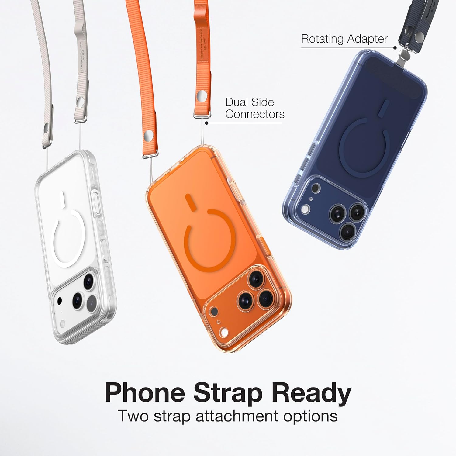 AMAZINGthing for iPhone 17 Pro Max [Minimal LensGuard] Case, Clear Anti-Yellowing Phone Cover with Full Camera Bump Protection, Smooth Button Response, Strap-Ready Design, Blue