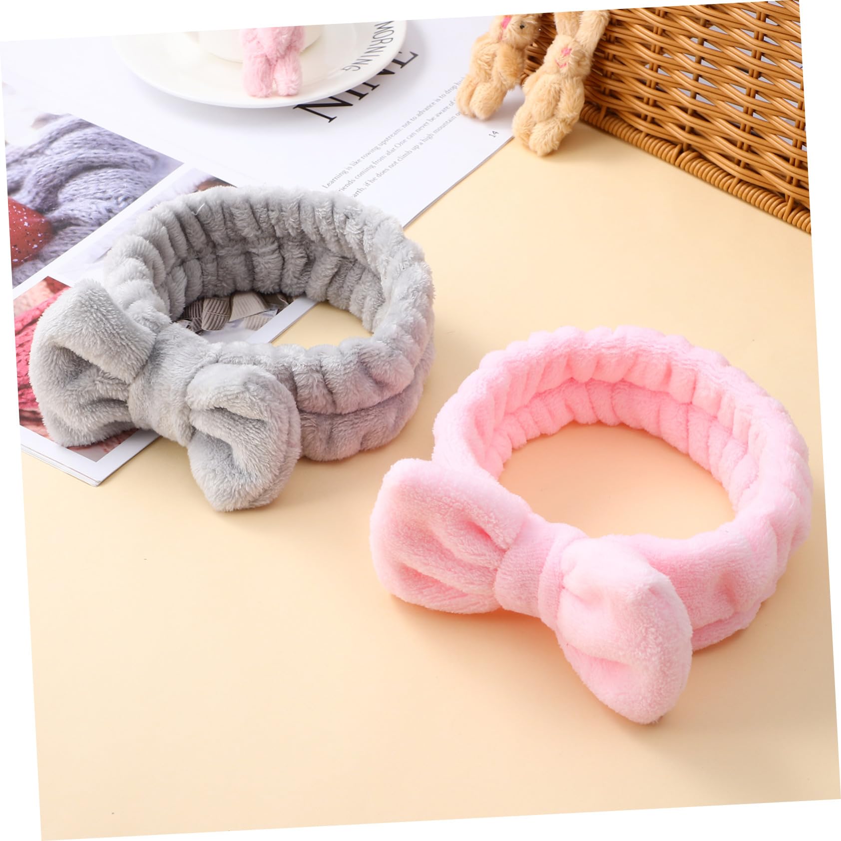 FRCOLOR 12pezzi Fasce Per Spa Headband Elastiche Per Makeup e Fasce Per Trattamenti Adatte Sport Grigie