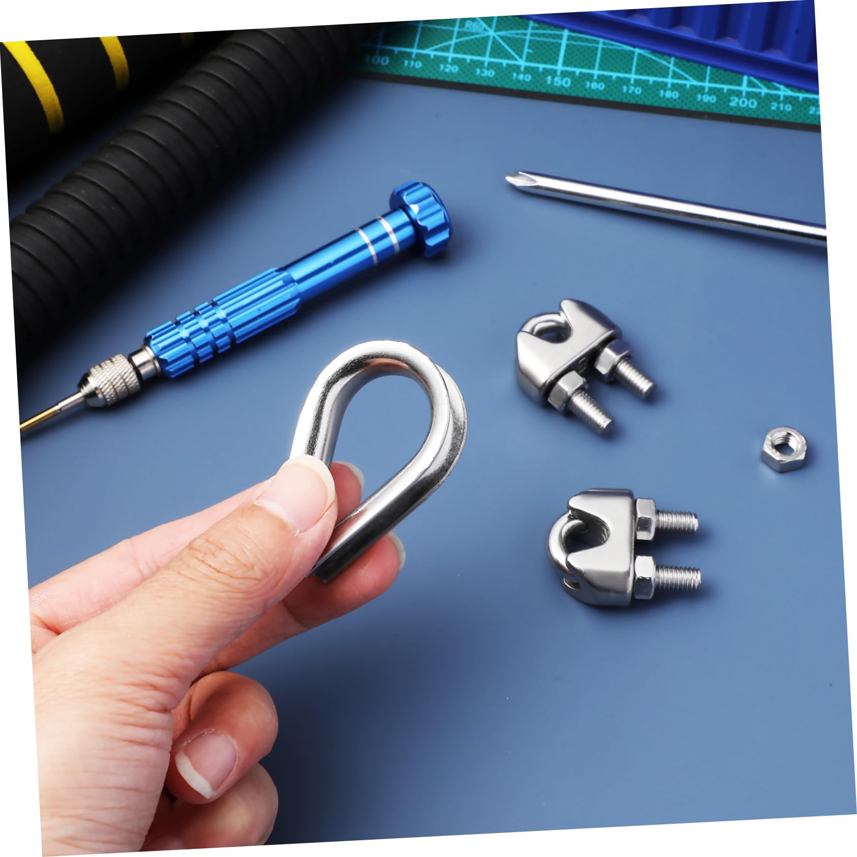14 Pcs Stainless Steel Chuck Wire Clamp Rope Clamps Wire Rope Cable Clamp Wire Cable Clamp Wire Rope Fasteners Wire Rope Clips Cable Clamps Cable Clamp Grips Cable Clip Clamp JECOMPRIS