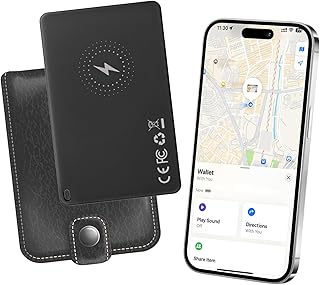 Wallet Tracker Card Works with Apple Find My, Apple MFi Certified, Wireless Charging, Ultra Slim, Waterproof, Smart Tracking Card for Wallet Finder, Luggage, Bag, Passport (iOS Only)