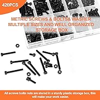 Vista 3 de Juego de 420 tornillos M3, pernos M3 prémium para impresión 3D, surtido de tornillos de cabeza hexagonal con tuercas y arandelas, M3 x 0.236 in