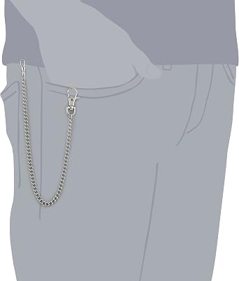 Charles-Hubert, Paris 3548-W Stainless Steel Pocket Watch Chain